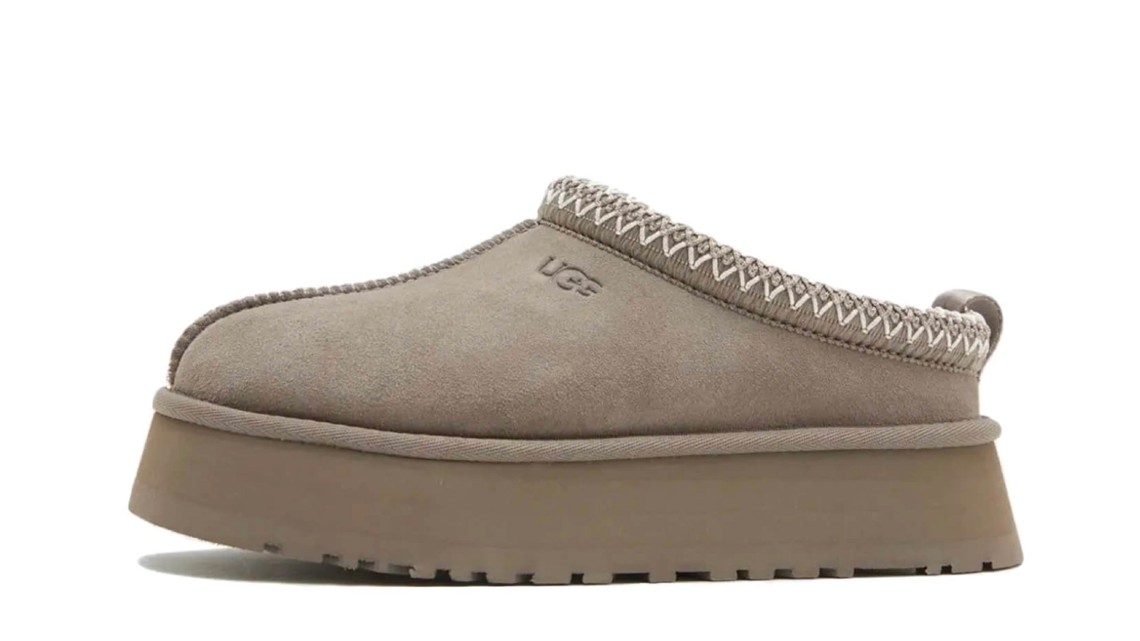 UGG TAZZ Slipper – oldalnézet, szürke velúr