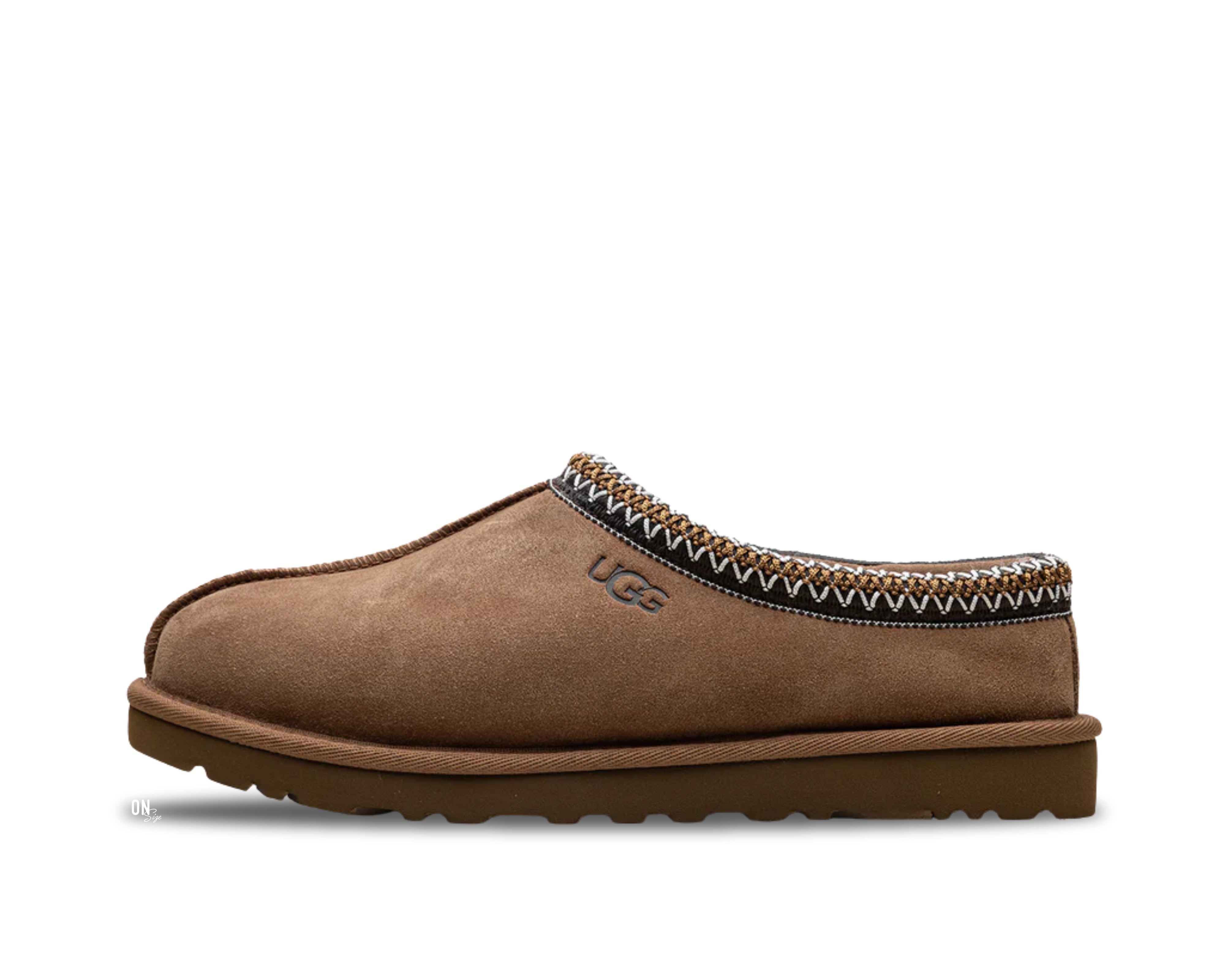 UGG Tasman II Slipper Chestnut – oldalnézet, barna velúr felsőrész
