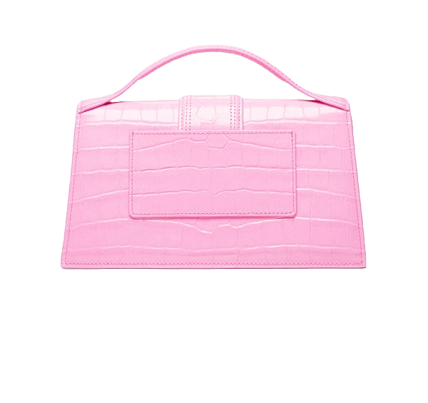 Jacquemus Le grand Bambino Crossbody Strap Handbag Croco Pink - OnSize