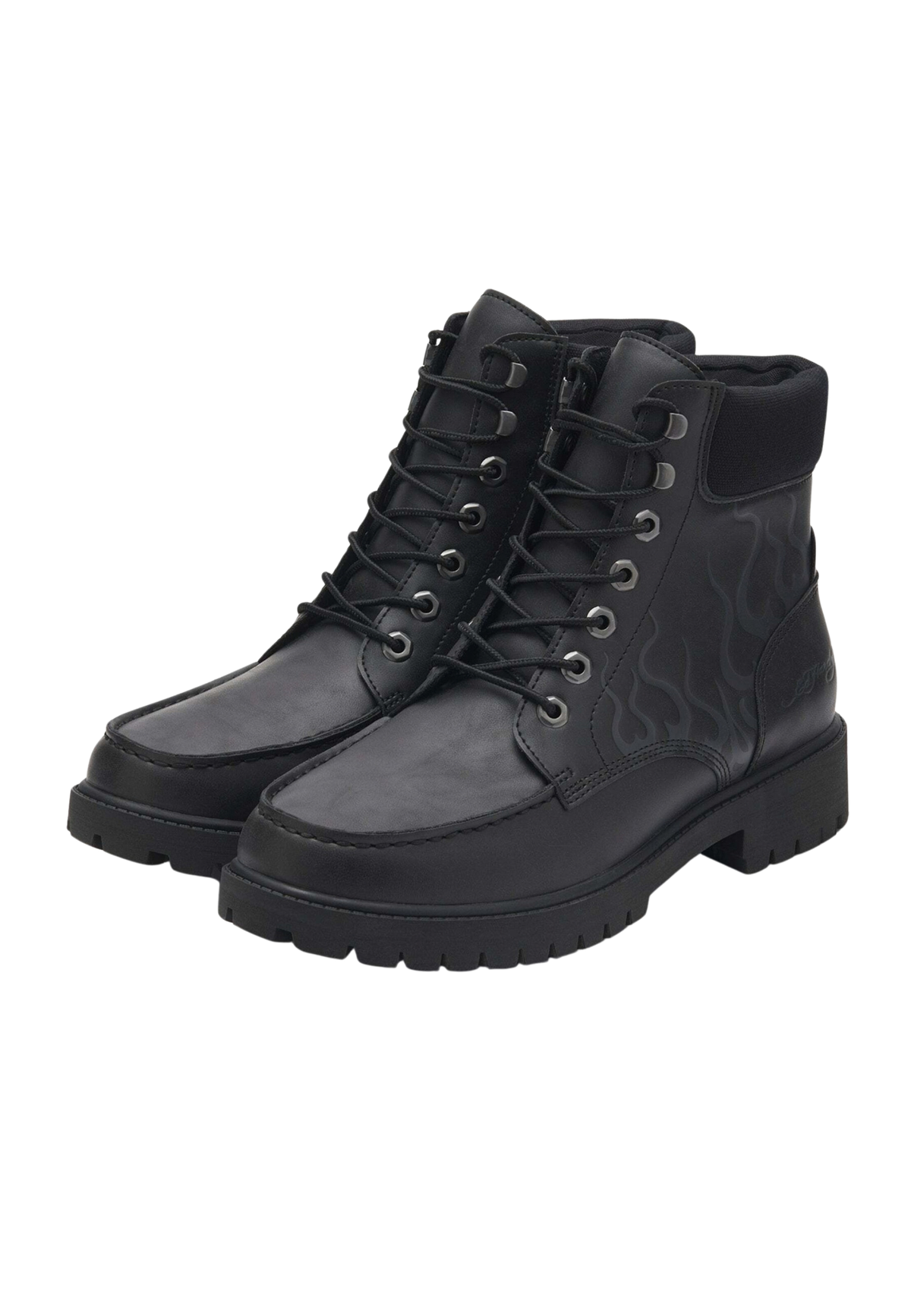 Ed Hardy Moc Toe Boot Rising Flames Black - OnSize