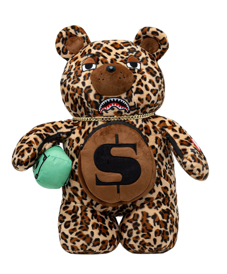 Sprayground Leopard Money Bear Backpack