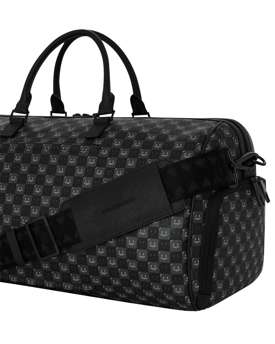 Sprayground Sharks In Paris WTF Bubbly Black Check Duffle - OnSize
