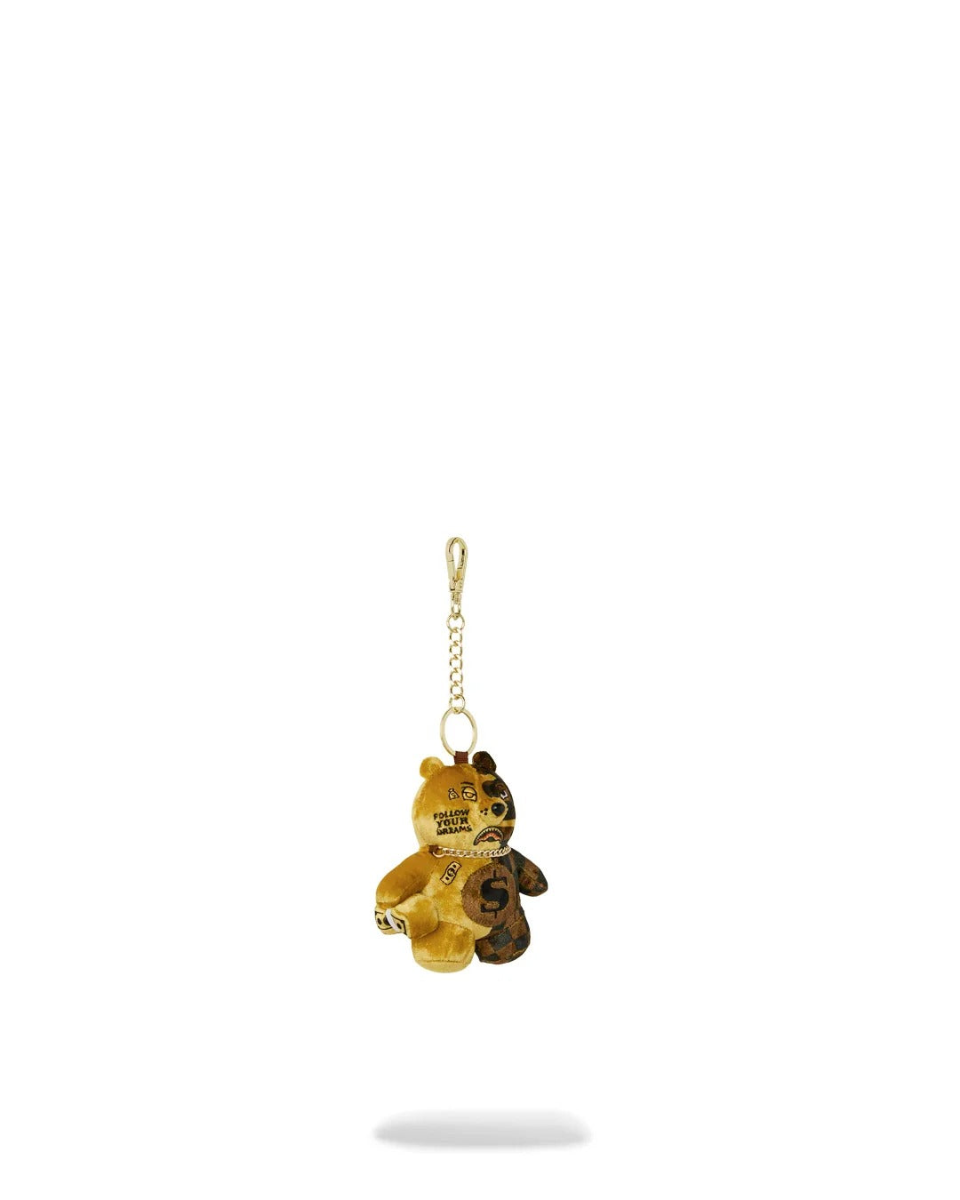 Sprayground SIP Gold Drip Bear Keychain Brown Gold - OnSize