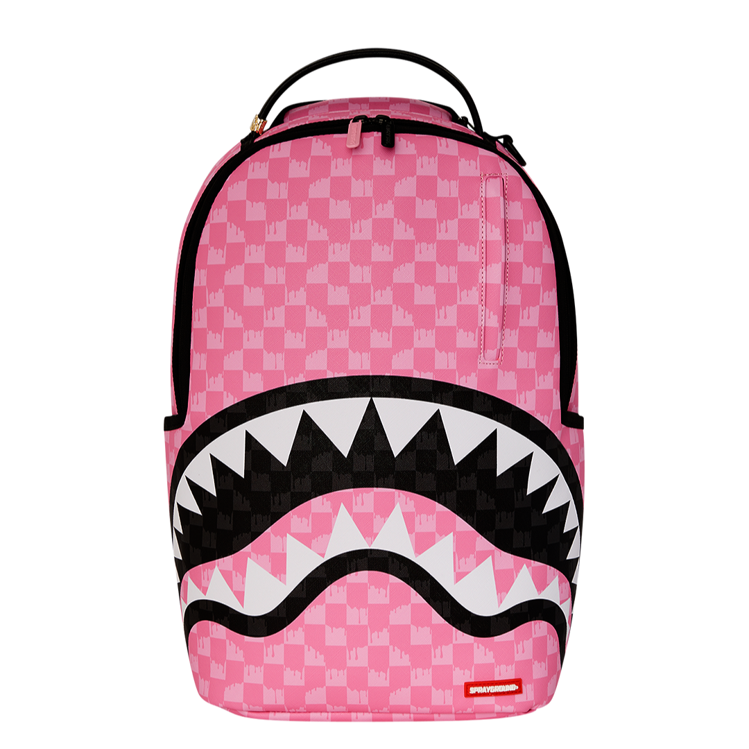 Sprayground Pink And Black Drip Check DLXSV Backpack - OnSize