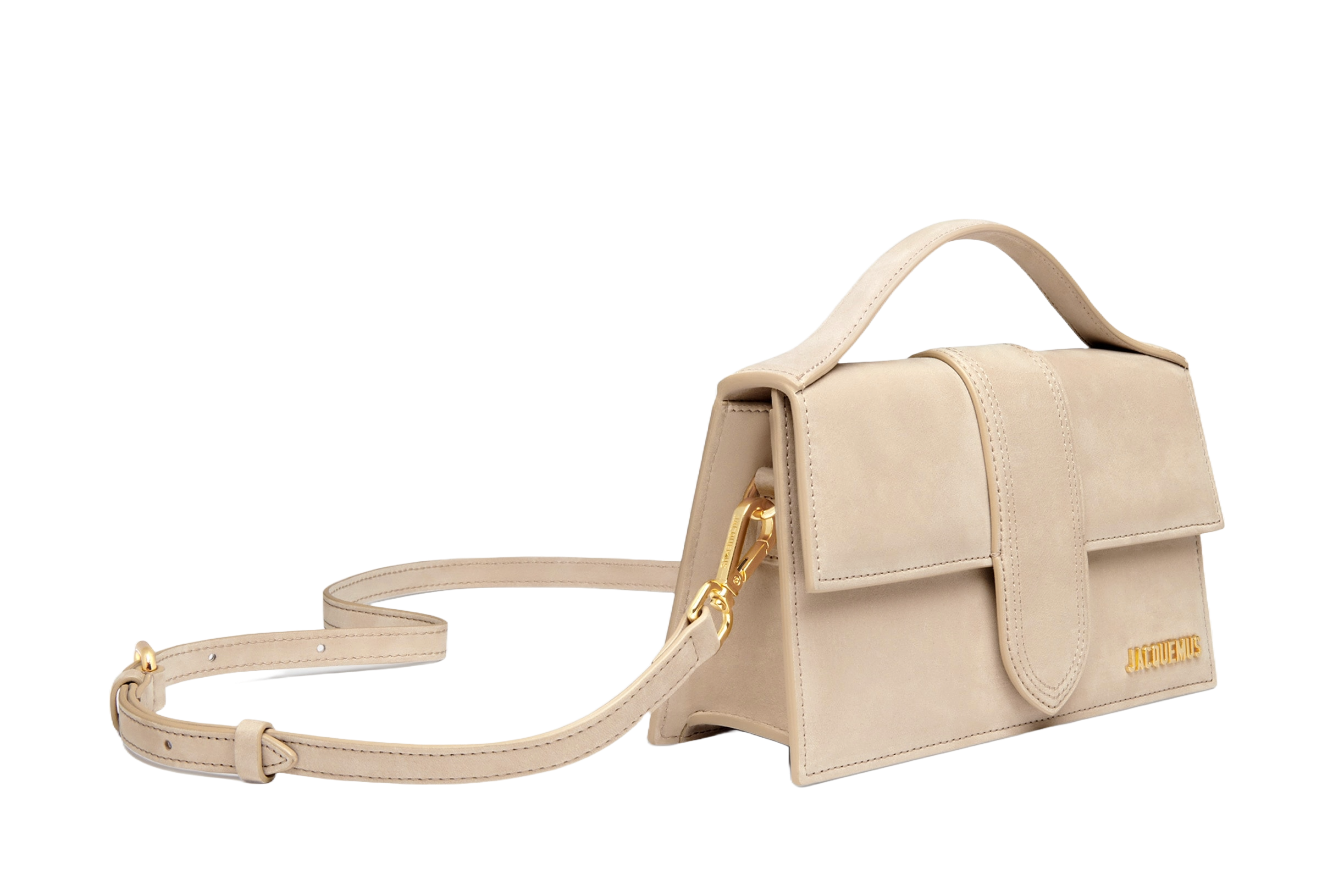 Jacquemus Le grand Bambino Crossbody Strap Handbag Dark Beige - OnSize