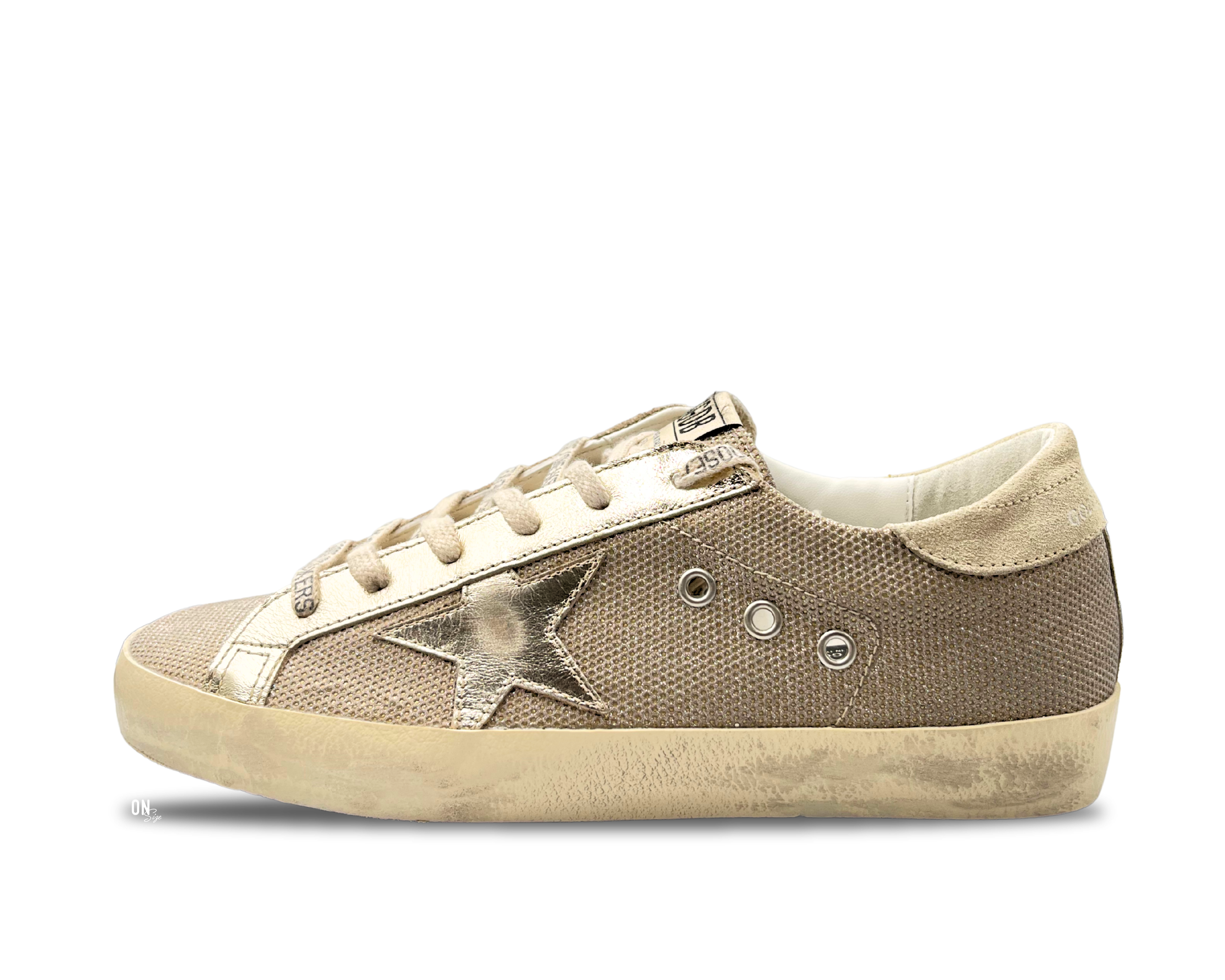 Golden Goose Super-Star Private Edition Champagne Canvas Gold Star