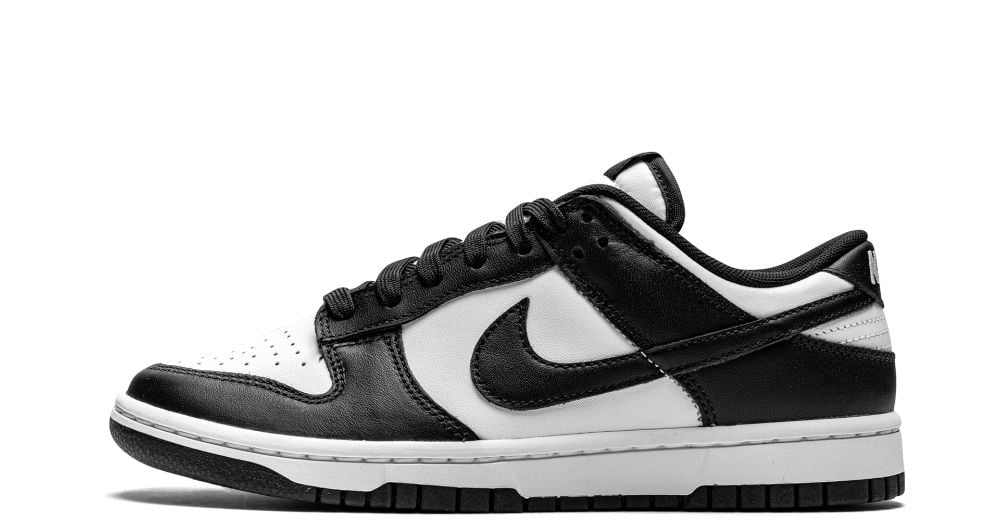 Nike Dunk Low Retro „Panda” – oldalnézet, fehér bőr és fekete overlay-ek