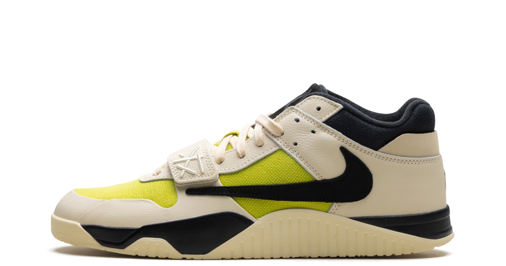 Jordan Jumpman Jack TR Bright Cactus – oldalnézet, élénk zöld vászon és világos bőr overlay-ek