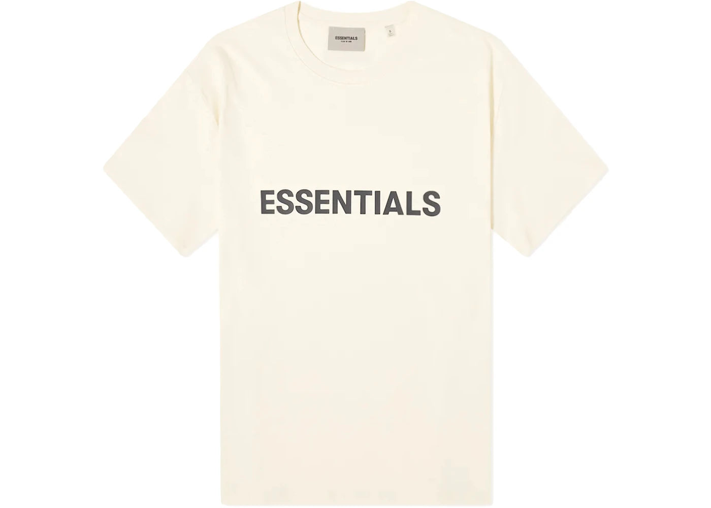 Fear of God Essentials Boxy T-Shirt Applique Logo (SS20) Butter Cream - OnSize