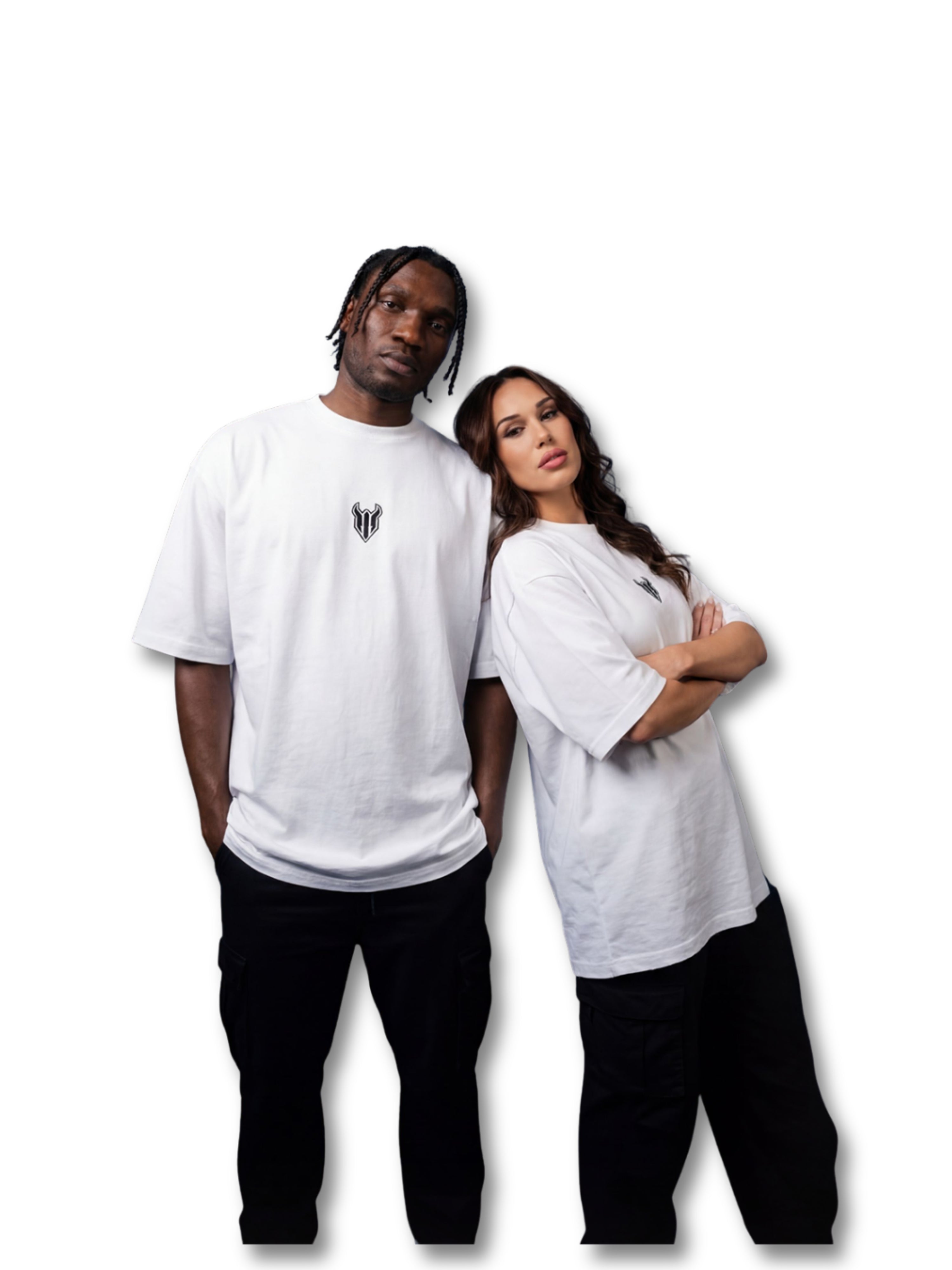 HELL FIGHT Oversize T-shirt White - OnSize