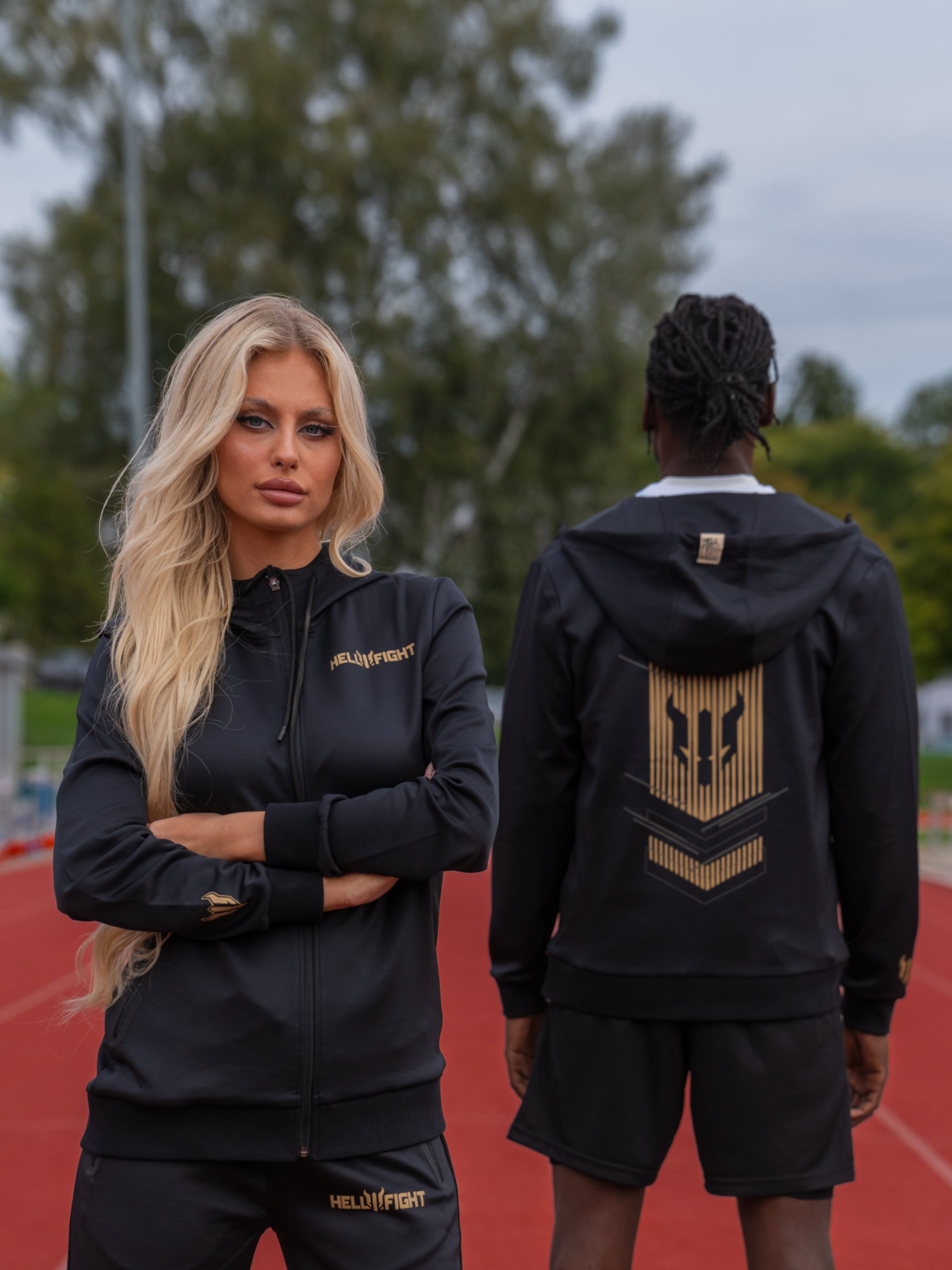 HELL FIGHT Reflective Tracksuit Zip Hoodie - OnSize