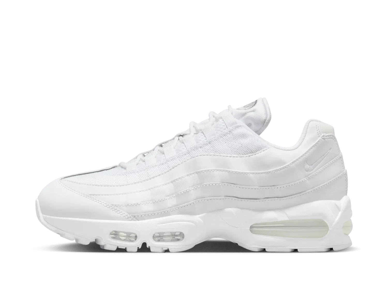 Nike Air Max 95 Big Bubble Triple White – oldalnézet, teljes fehér
