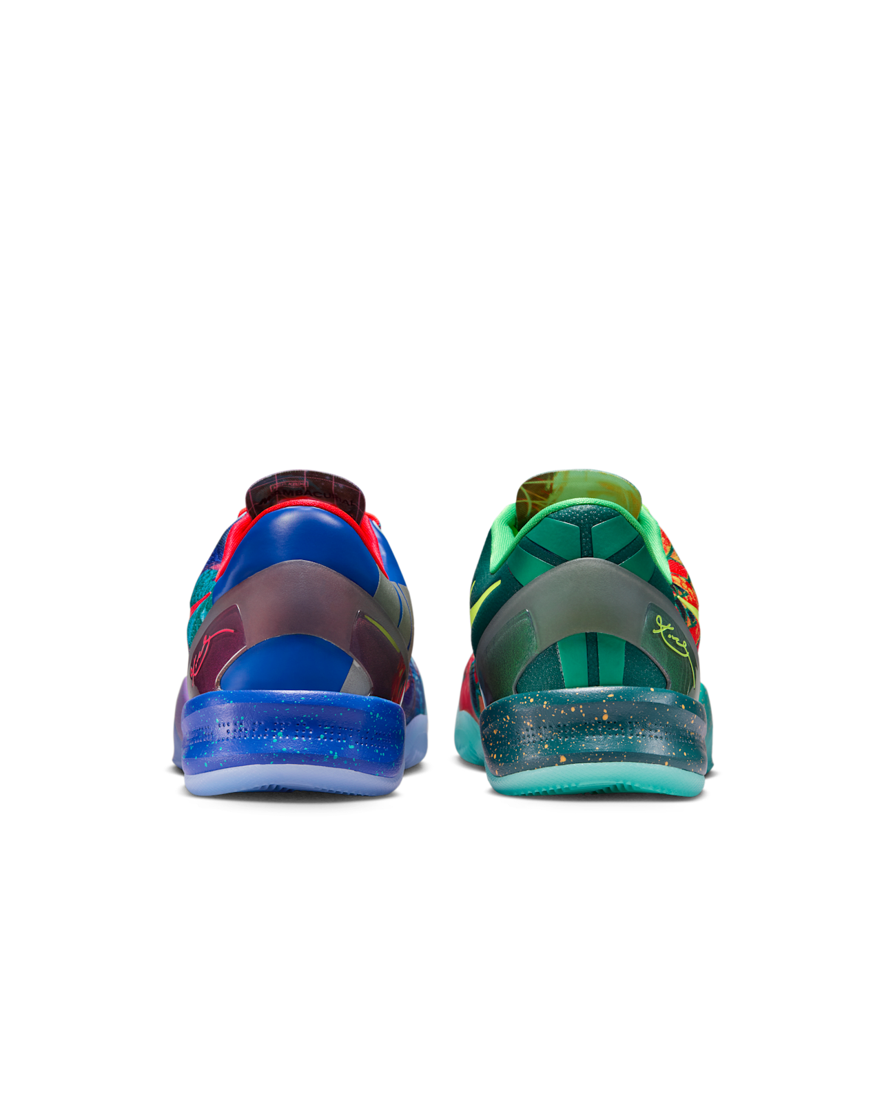 Nike Kobe 8 Protro – hátulnézet, multicolor színkombináció