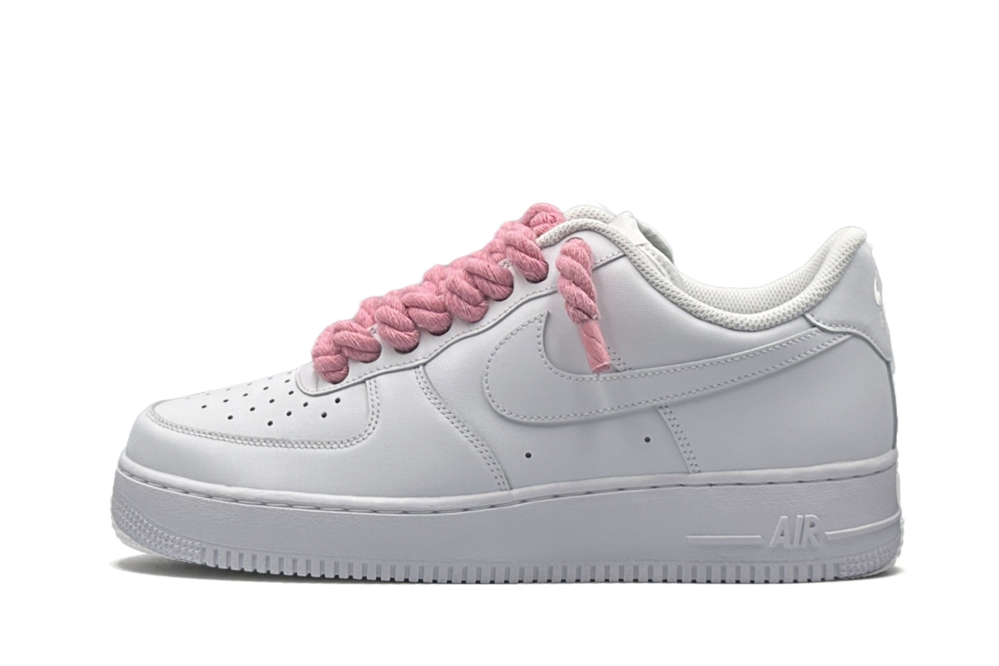 Nike Air Force 1 Low ‘07 White / Pink Rope Laces - OnSize