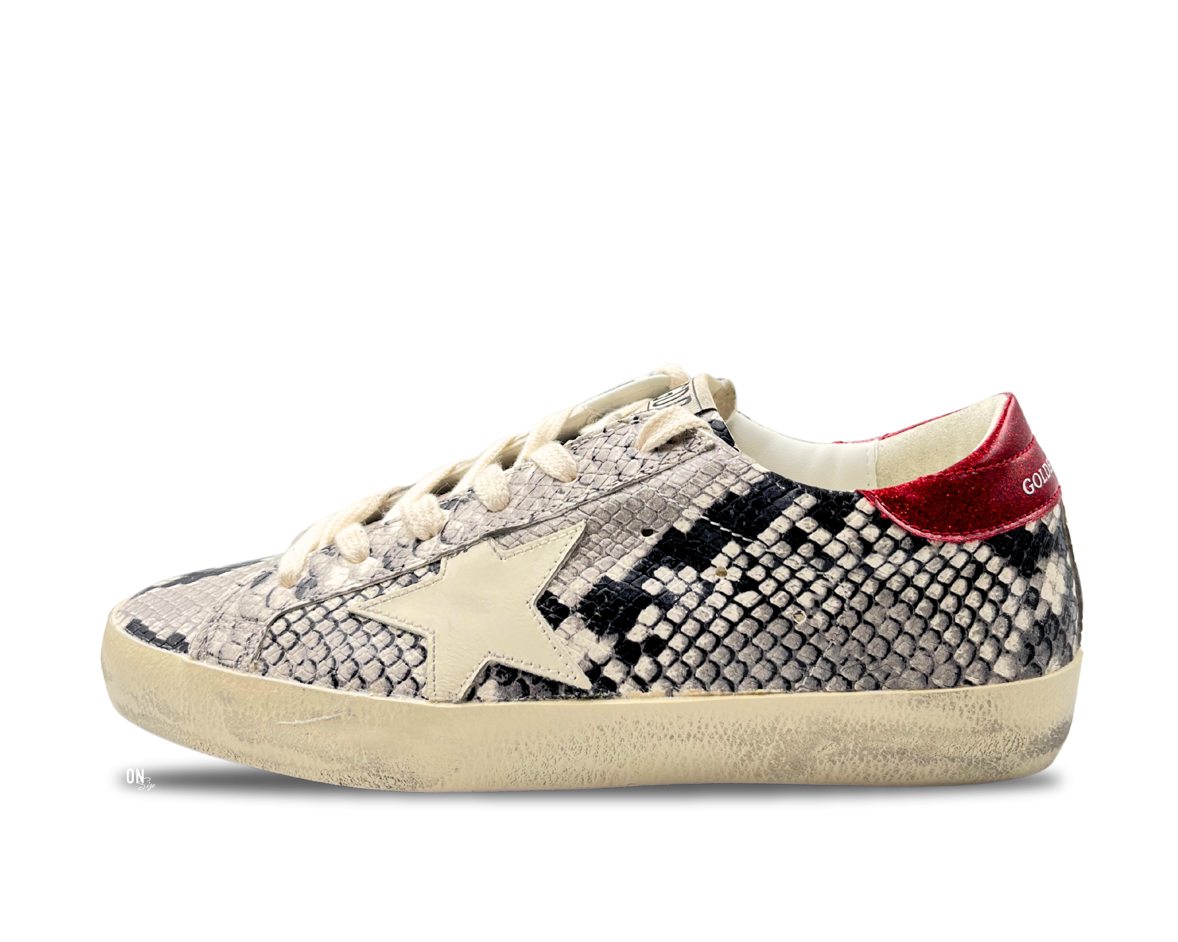 Golden Goose Super-Star Private Edition Red Heel Snakeskin