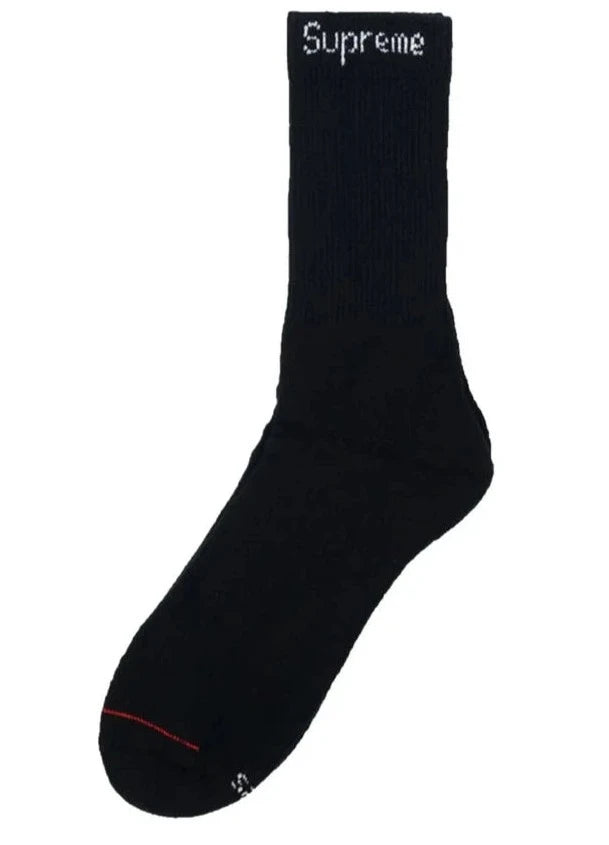 Supreme Hanes Crew Socks Black (EU36-46) - OnSize
