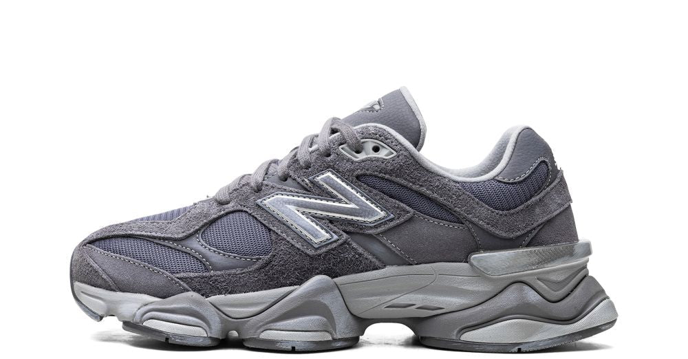 New Balance 9060 Magnet – oldalnézet, szürke mesh és suede kombináció