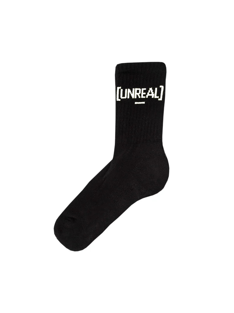 UNREAL - Black/White Logo Socks - OnSize