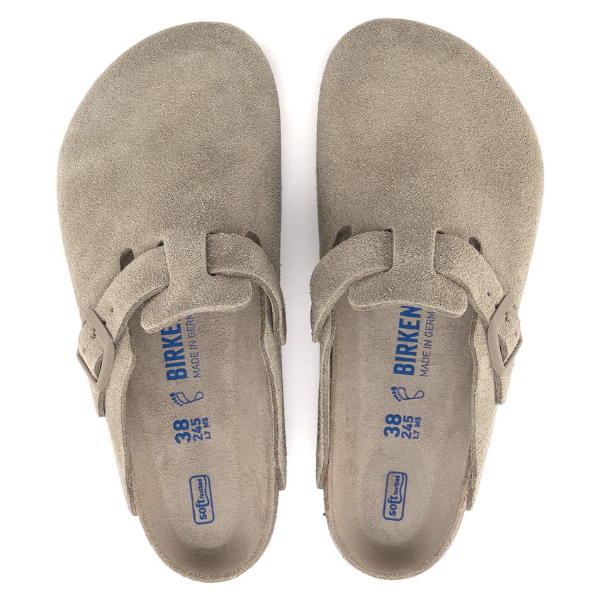 Birkenstock Boston Soft Footbed Suede Faded Khaki - OnSize