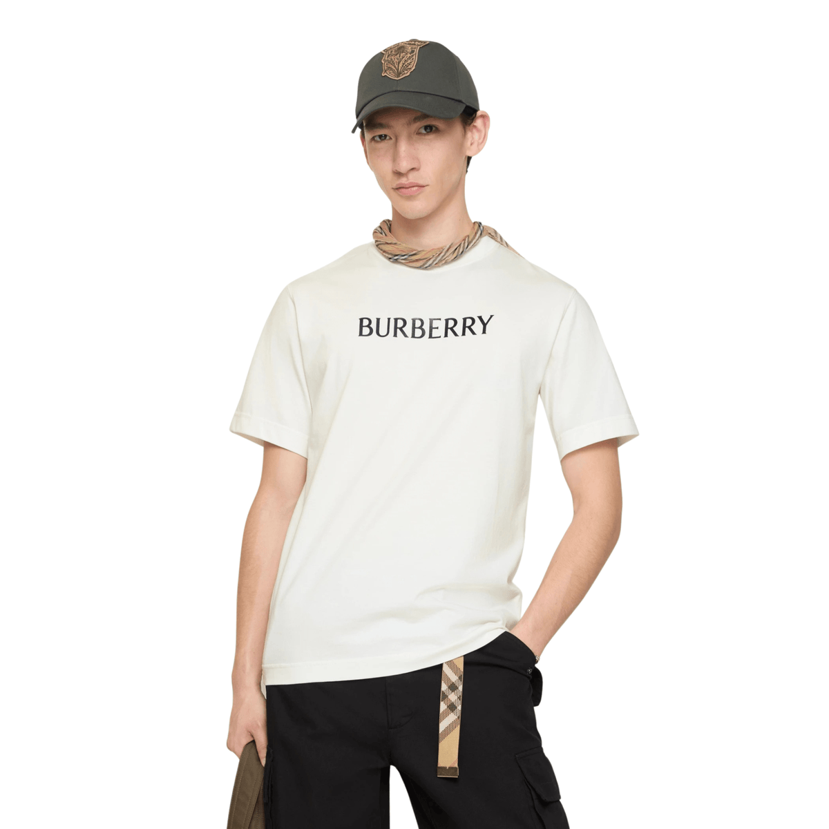 Burberry Logo Cotton T-shirt Chalk White - OnSize