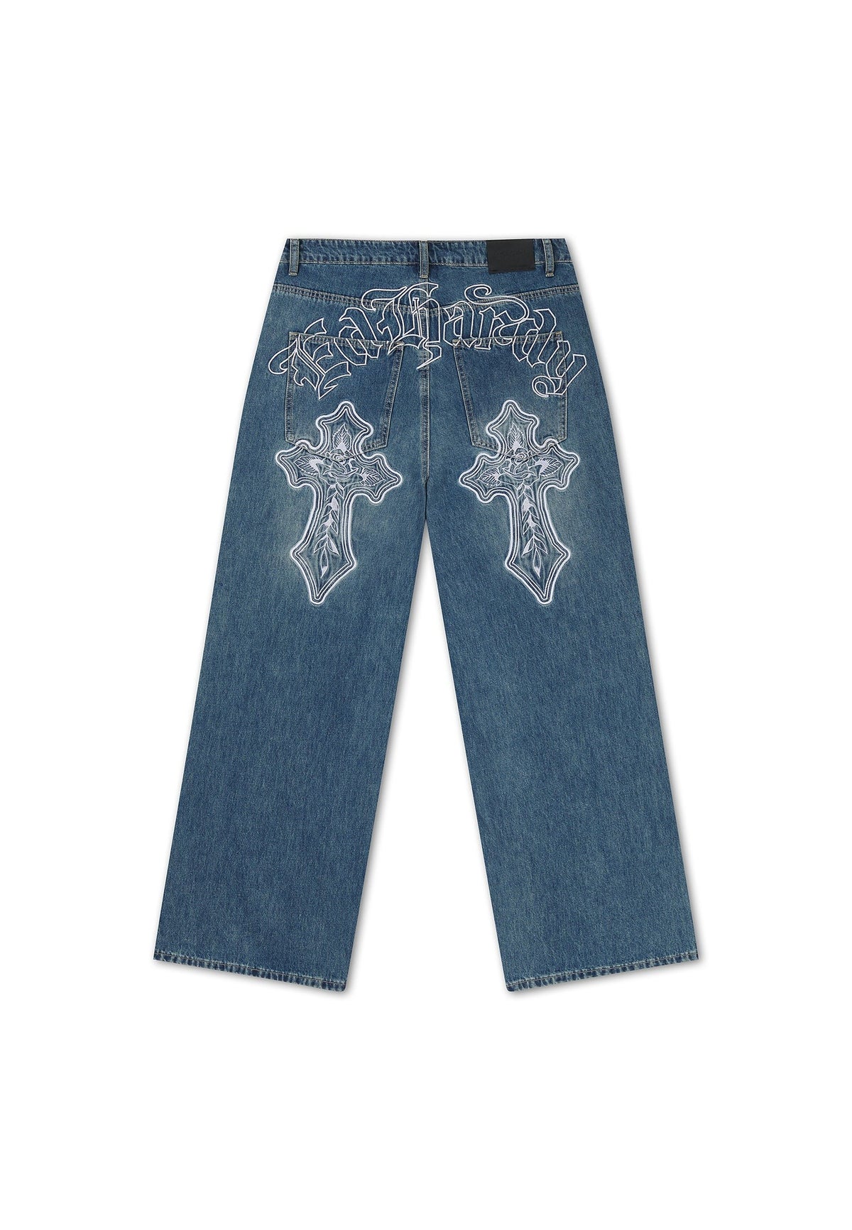 Ed Hardy Gothic Contrast Cross Xxtra Jeans Mid Blue
