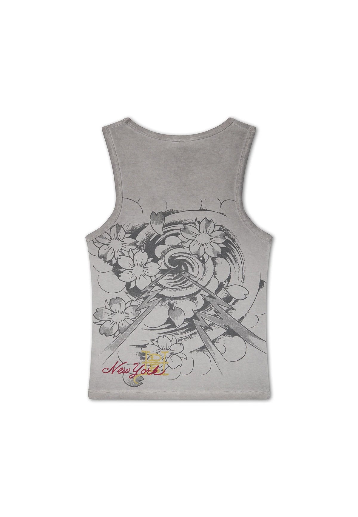 Ed Hardy In Memory Of When I Cared Washed Fitted Vest Top Grey