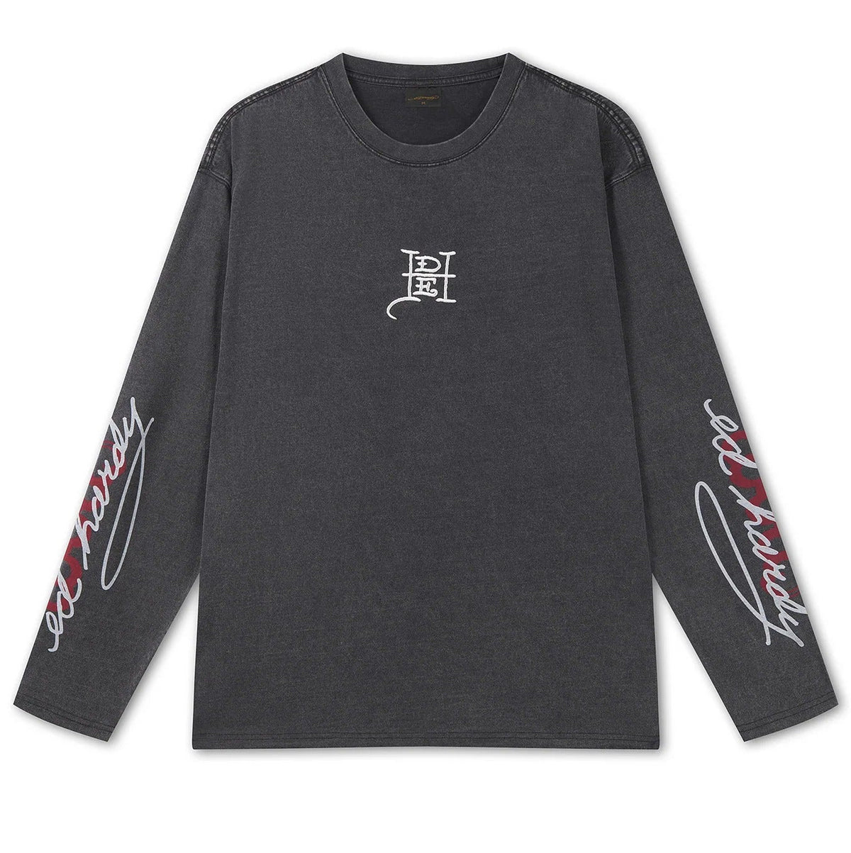 Ed Hardy Flying Twin Dragon Graphic Long Sleeve Relaxed T-Shirt Black - OnSize