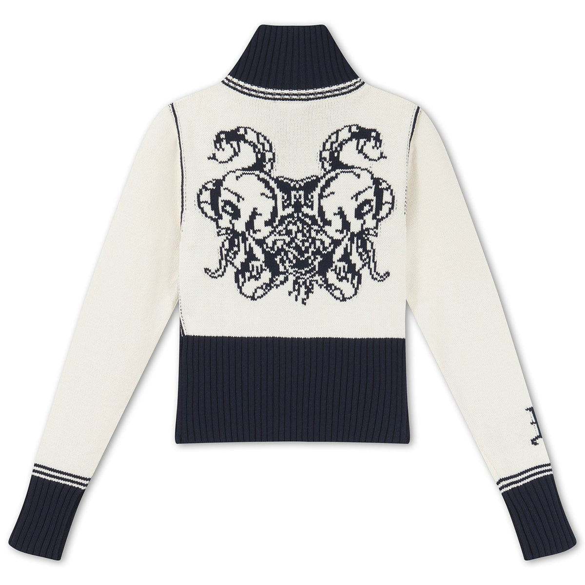 Ed Hardy Skull And Serpent Knitted Fitted Zip Thru Jacket Navy - OnSize