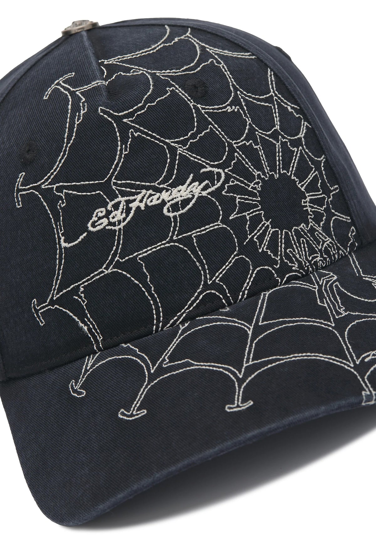 Ed Hardy Spiderweb 5 Panel Black White Trucker Cap - OnSize