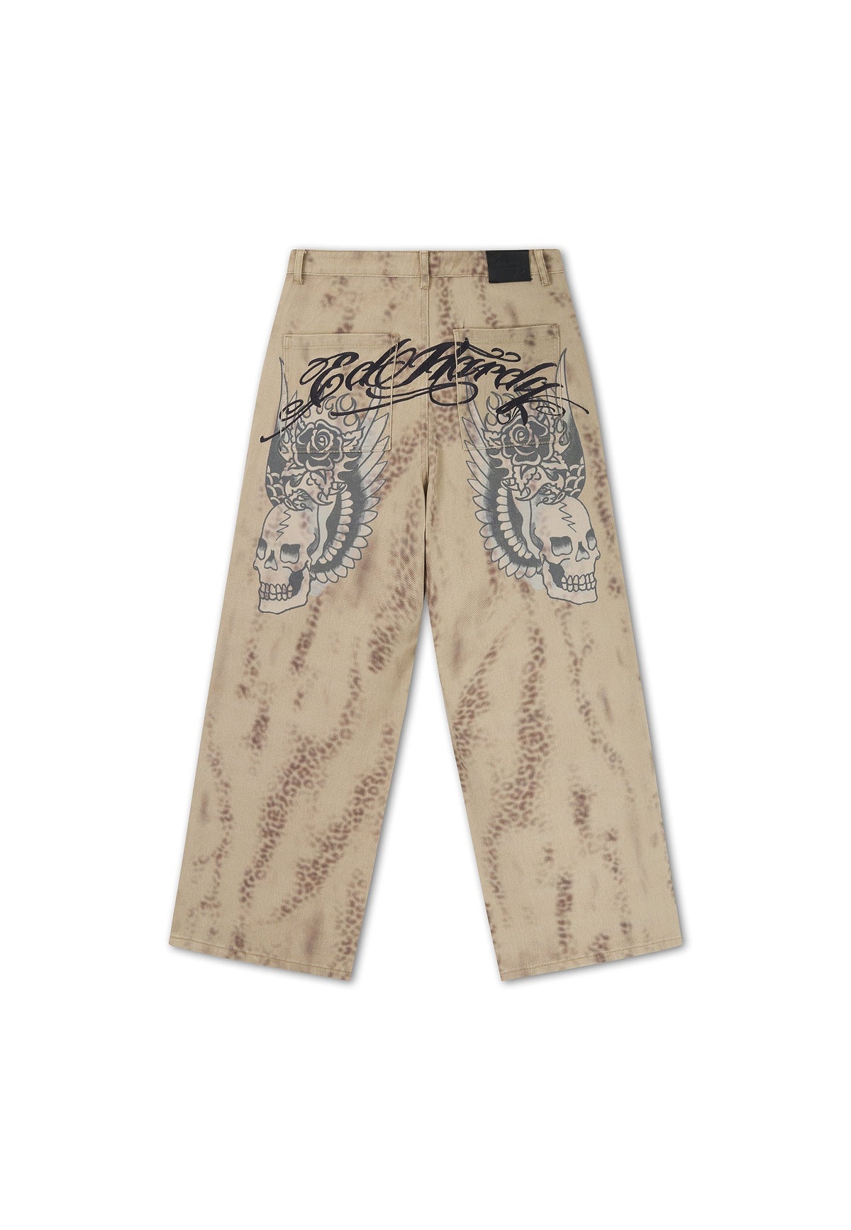 Ed Hardy Washed Leopard Xxtra Relaxed Canvas Trousers Leopard
