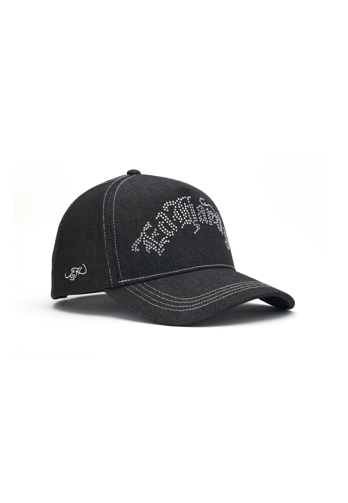 Ed Hardy Diamante Gothic 5 Panel Black Trucker Cap