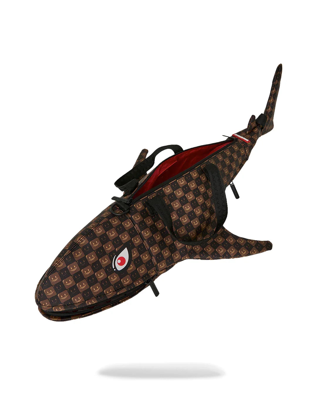 Sprayground Sharks In Paris WTF Bubble Brown Check Shark Duffle