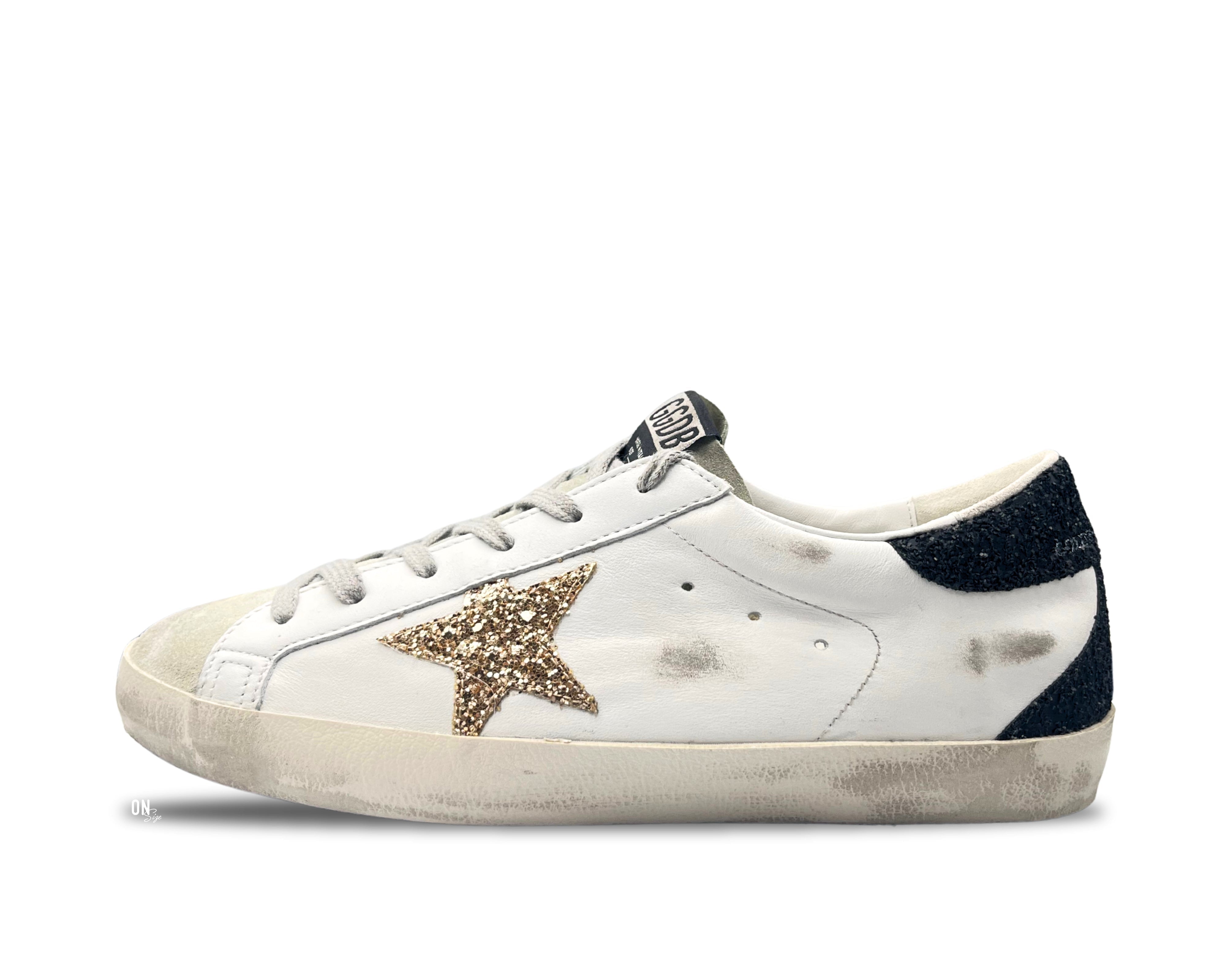 Golden Goose Super-Star Gold Glitter Star - OnSize