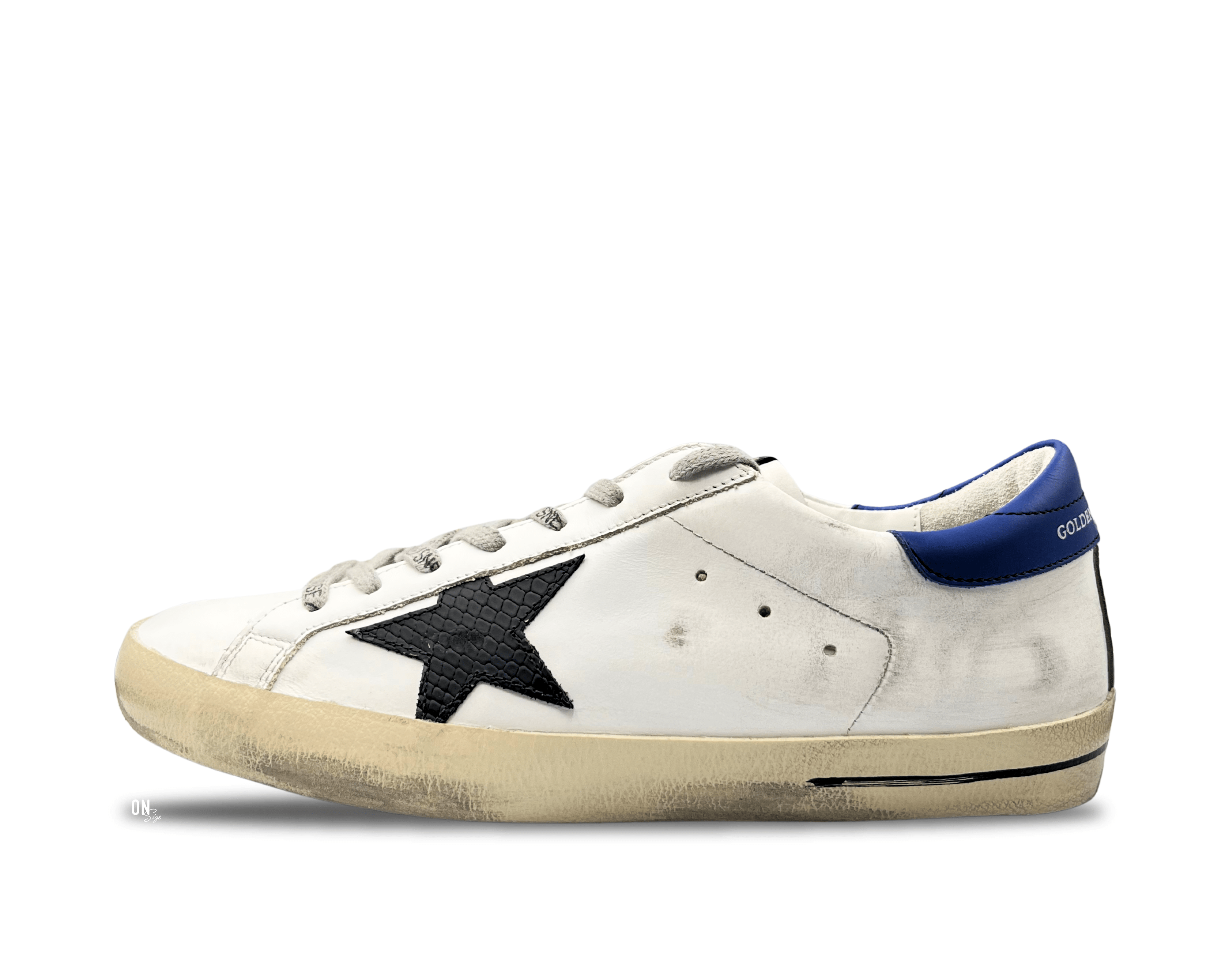 Golden Goose Super - Star White Blue Black Snakeskin Star - OnSize