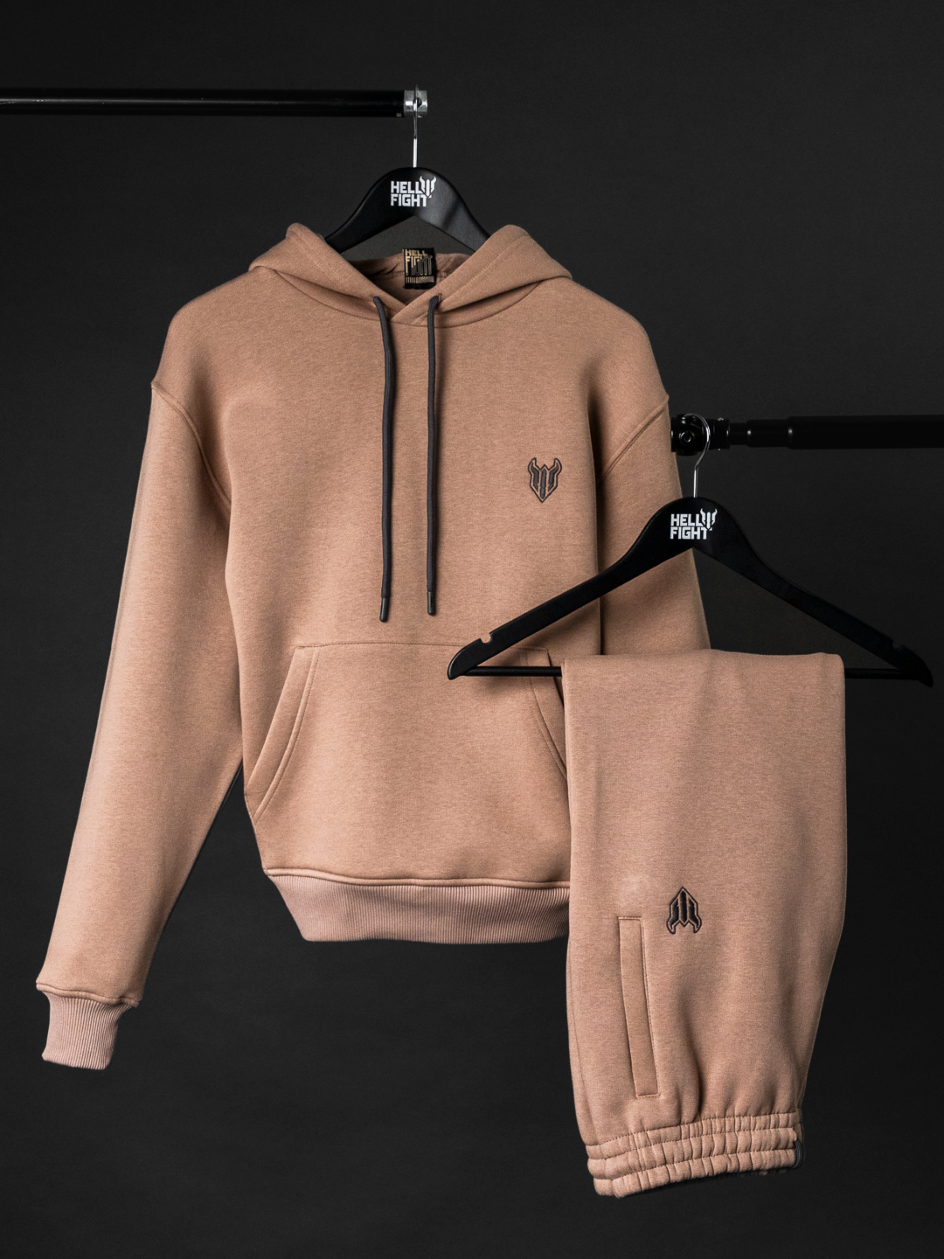 HELL FIGHT Basic Hoodie Sand - OnSize