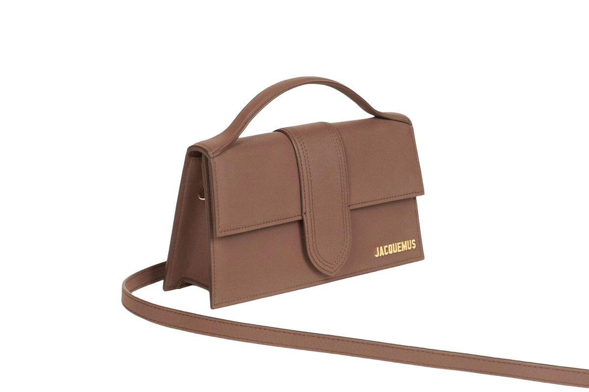 Jacquemus Le grand Bambino Crossbody Strap Handbag Suede Brown - OnSize
