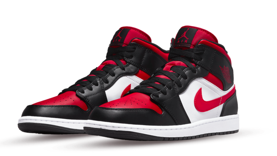 Jordan 1 Mid White Black Red - OnSize