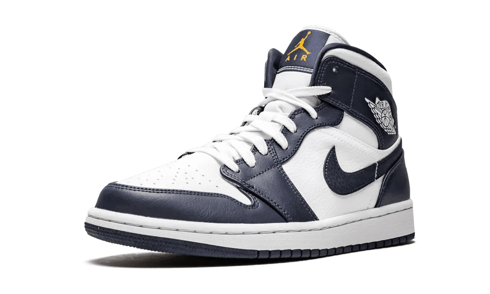 Jordan 1 Mid White Metallic Gold Obsidian - OnSize