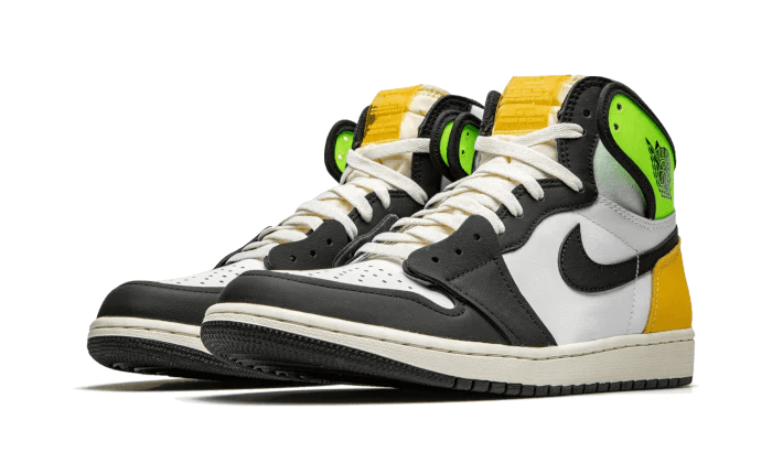 Jordan 1 Retro High White Black Volt University Gold - OnSize