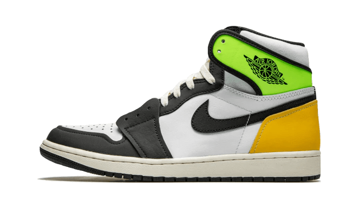 Jordan 1 Retro High White Black Volt University Gold - OnSize