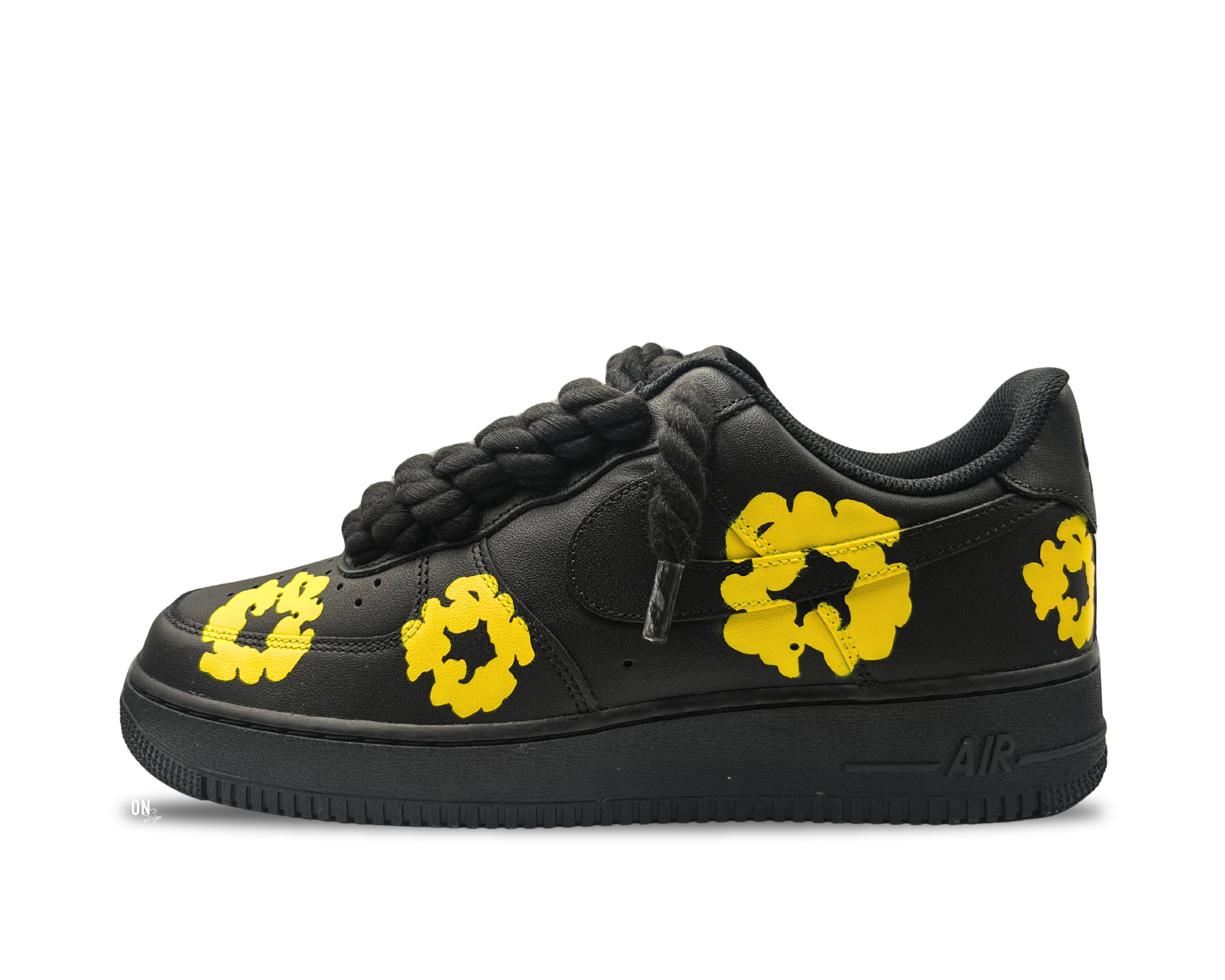 Nike Air Force 1 Low ‘07 Black / Gold Denim Tears Custom - OnSize