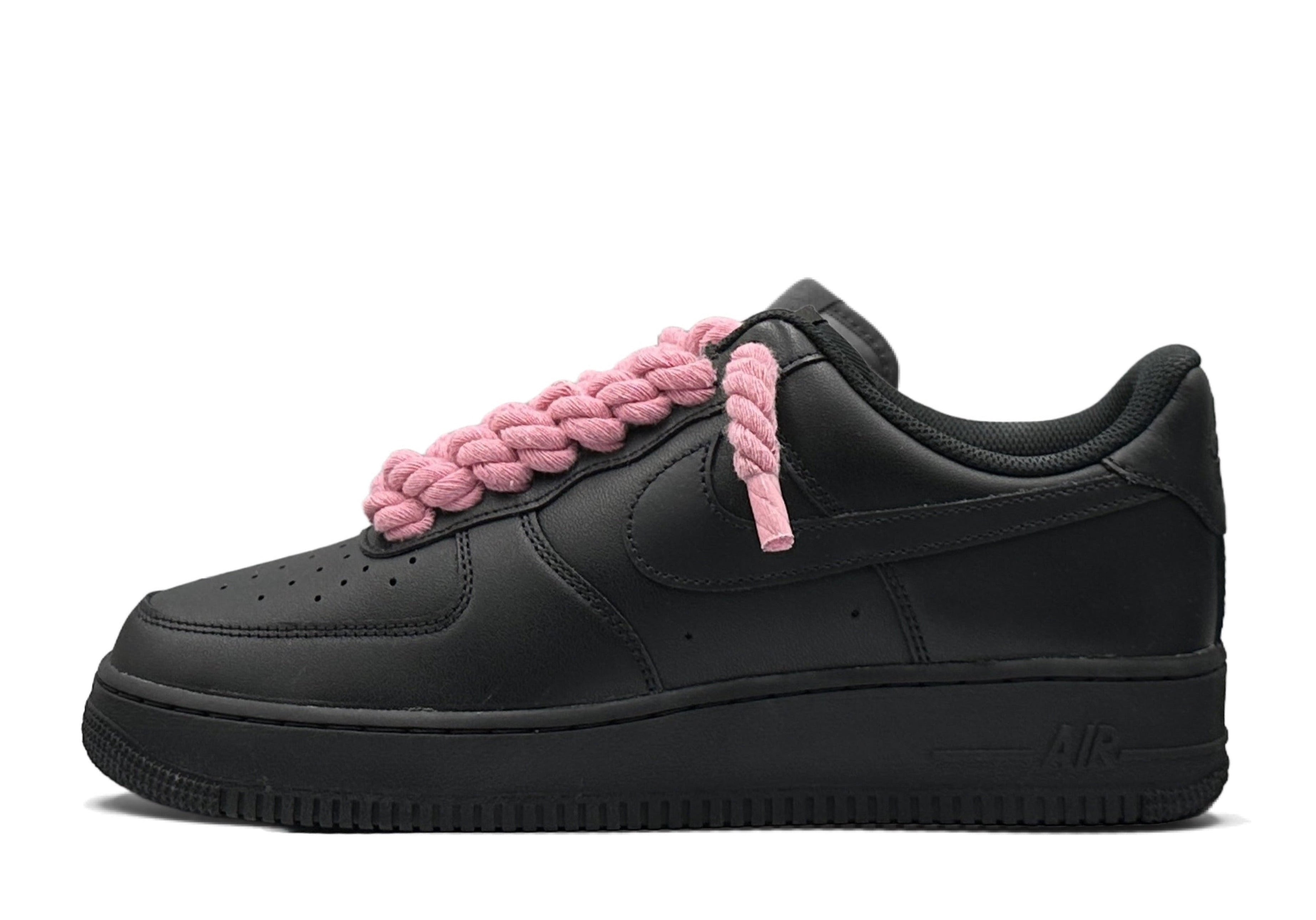 Nike Air Force 1 Low ‘07 Black / Pink Rope Laces