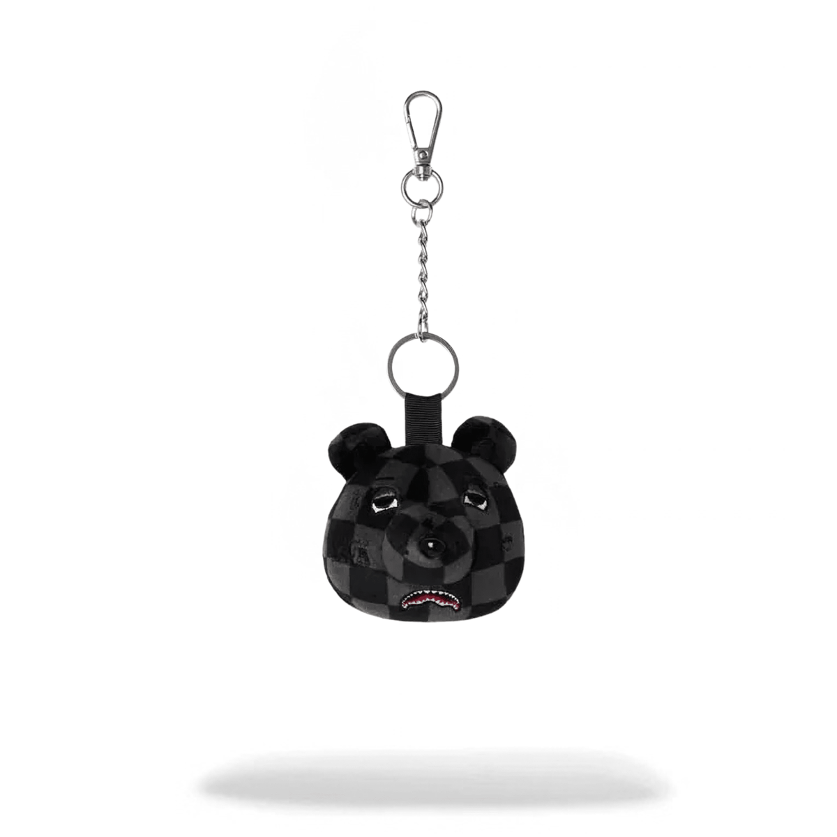 Sprayground Grey Checker Bear Head Keychain - OnSize