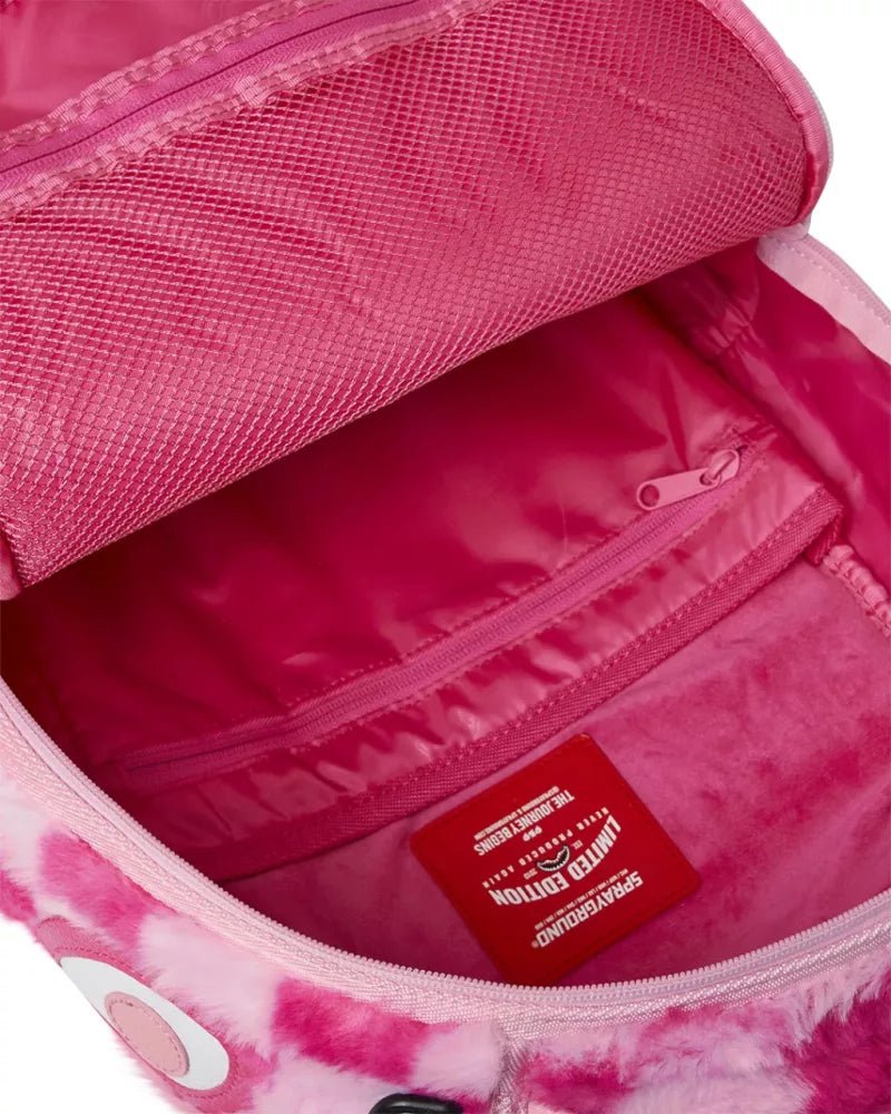 Sprayground Pink Fur Check Backpack - OnSize
