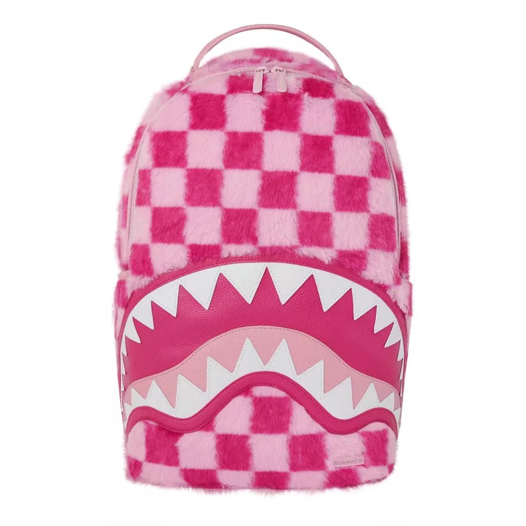 Sprayground Pink Fur Check Backpack - OnSize