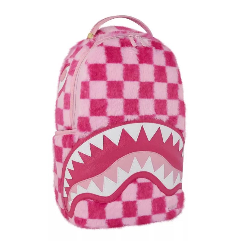 Sprayground Pink Fur Check Backpack - OnSize