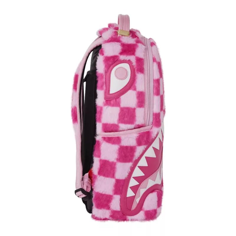 Sprayground Pink Fur Check Backpack - OnSize