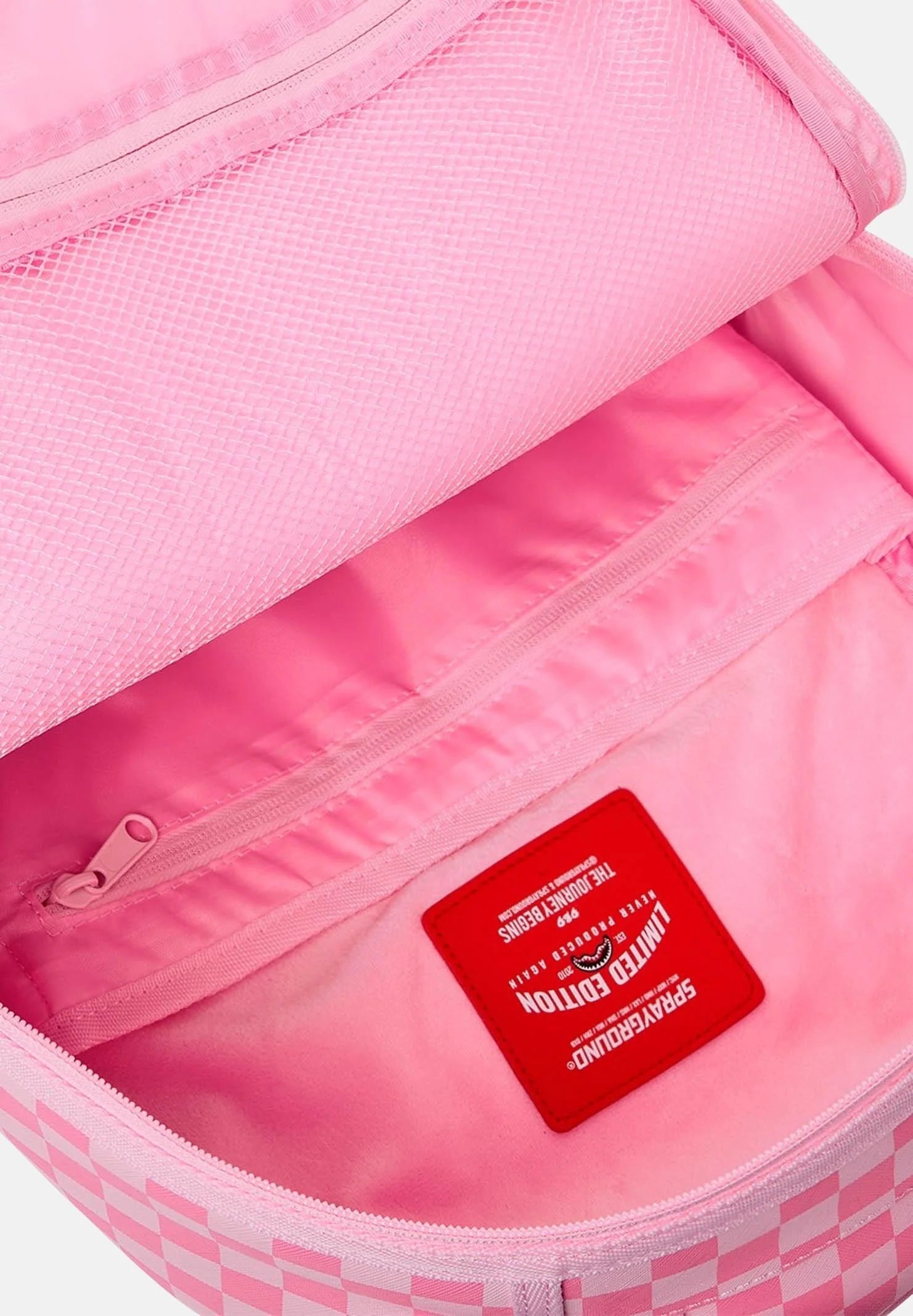Sprayground Pink Sharks In Paris Patch Backpack - OnSize
