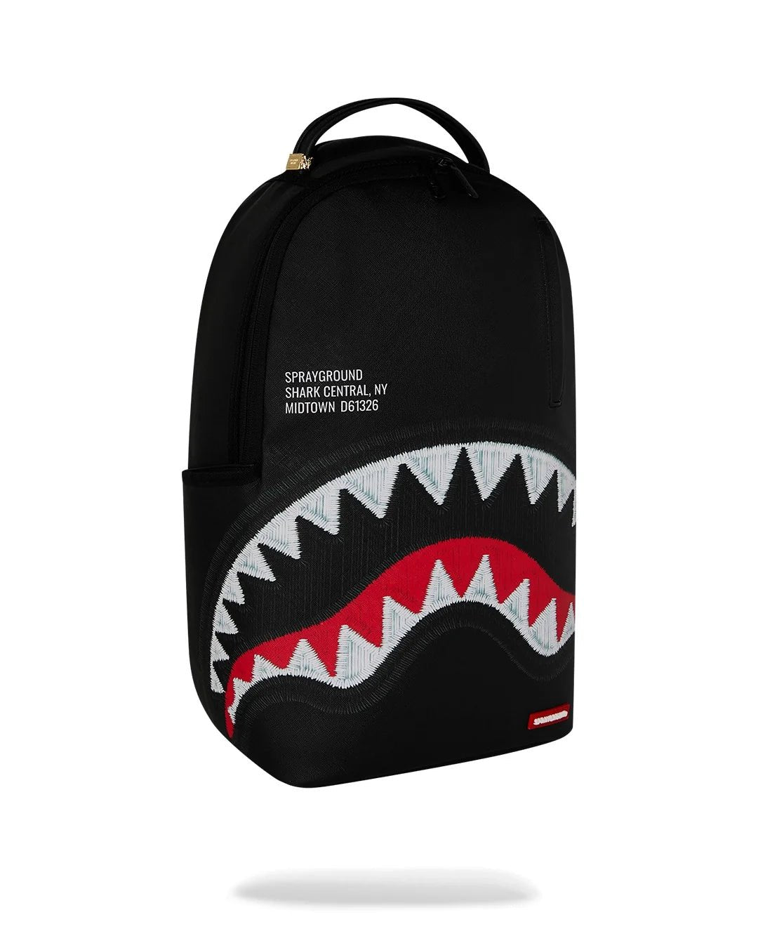 Sprayground Shark Central Black Embroidered Shark Backpack - OnSize