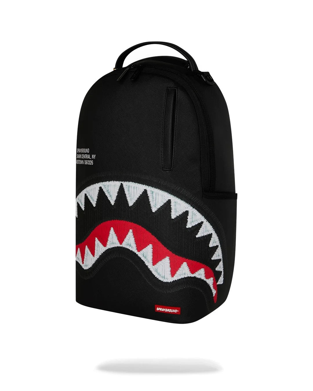 Sprayground Shark Central Black Embroidered Shark Backpack - OnSize